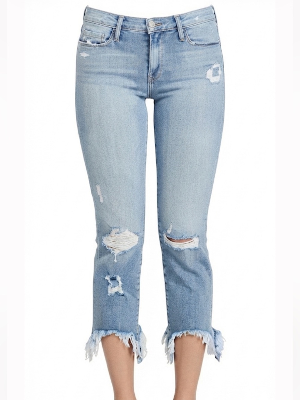 FRAME “Le Nouveau Straight" Stiletto Hem Cropped Jeans In Belding Size 31 EUC!